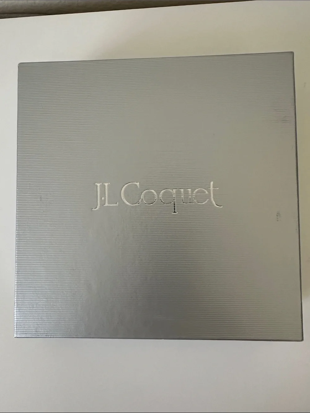 JL Coquet French Luxury White Porcelain and Gold Glaze Rim Vanity Crest Tray